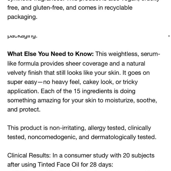 Kosas tinted face oil in Shad 8.7 tone - dark with cool undertones.  New In Box! - Picture 7 of 7